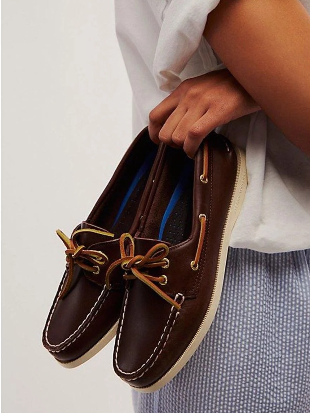 SPERRY Top-Sider Authentic Original Brown Leather Boat Shoes Size 7W